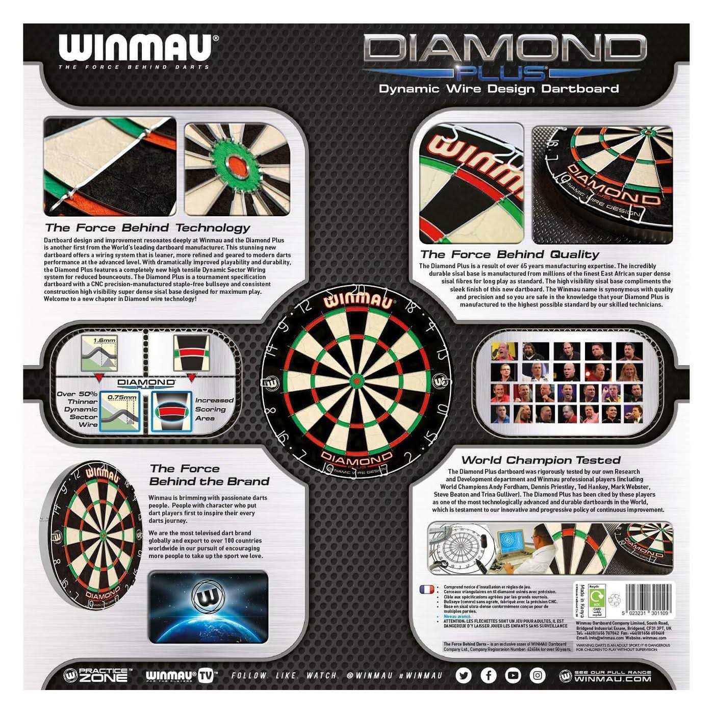 Winmau Diamond Plus Bristle Dartboard - Sports Supplies Online Store