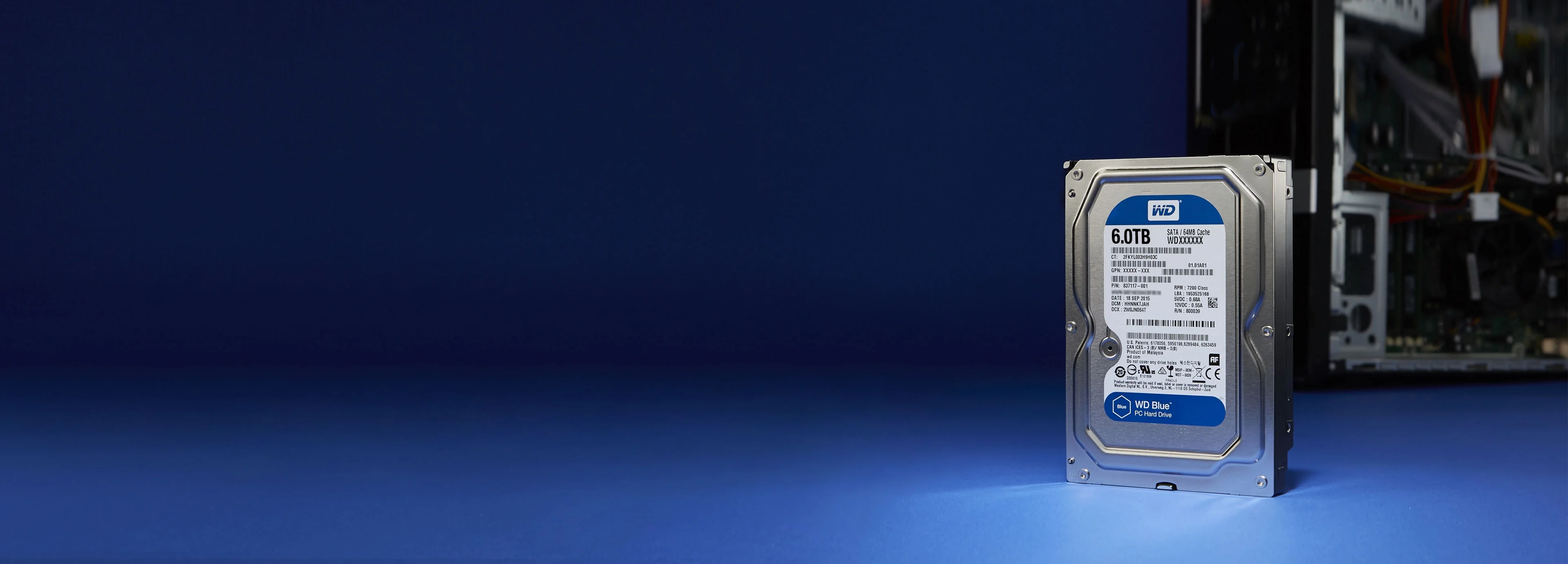Western Digital 8TB WD Blue PC Desktop Hard Drive, 3.5'' Internal CMR Hard Drive, 5640 RPM, 128MB Cache - WD80EAZZ