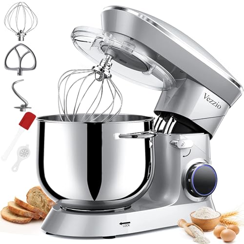 9.5 Qt Stand Mixer, 10-Speed Tilt-Head Food Mixer, Vezzio 660W Kitchen Electric Mixer with Stainless Steel Bowl