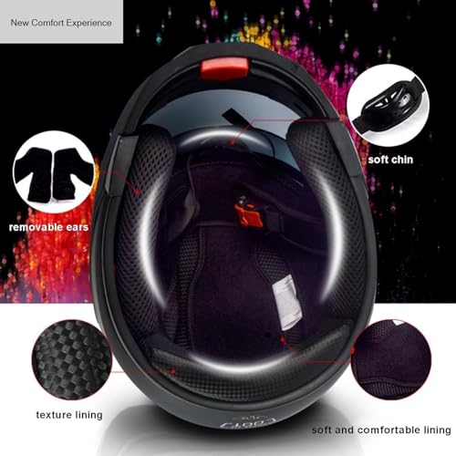 Motorcycle Bluetooth Modular Helmet Full Face Flip Up Anti-Fog Double Visor Helmet Built-in Dual Speaker with Microphone for Adult Men and Women