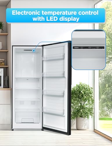 Commercial Cool 11.1 Cu. Ft. Convertible Freezer Refrigerator, Upright Fridge with Glass Shelves, Reversible Door, ENERGY STAR rated, Auto Defrost