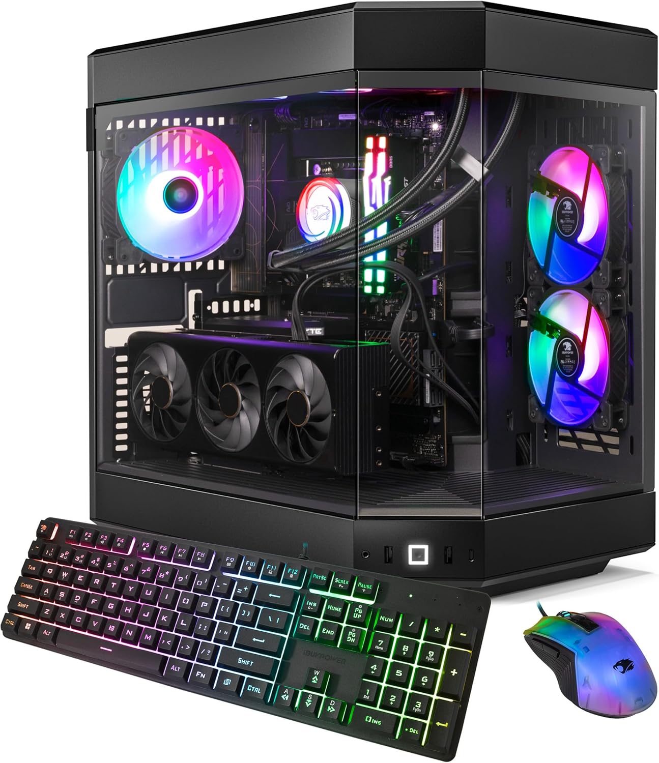 iBUYPOWER Y60 Black Gaming PC Computer Desktop Y60BI9N4703 (Intel Core i9 13900KF, NVIDIA GeForce RTX 4070 12GB, 32GB DDR5 RGB 5200MHz (16x2)