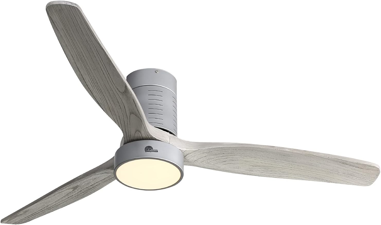Sofucor Low Profile Ceiling Fan With Lights 3 Carved Wood Fan Blade Noiseless Reversible Motor Remote Control Flush Mount Ceiling Fan With Light