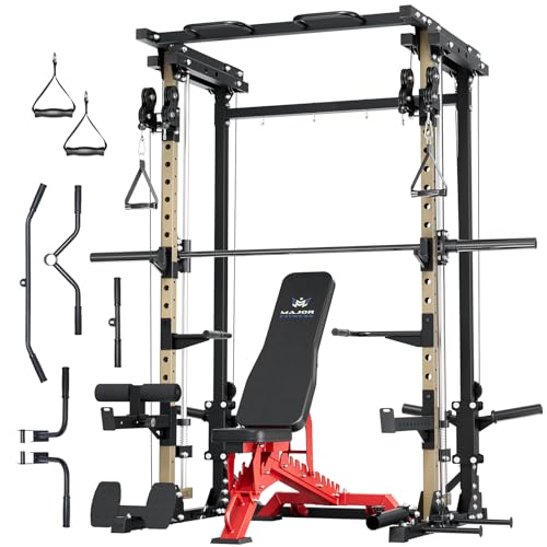 Major Fitness Drone3 Smith△ Machine – All-in-One Home Gym Squat Rack with Weight Bar