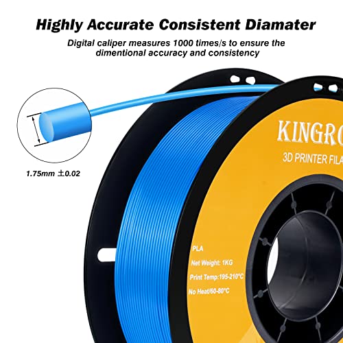 Kingroon PLA 3D Printer Filament, 12Rolls, Dimensional Accuracy +/- 0.03 mm, 12kg Spool(26.4lbs)