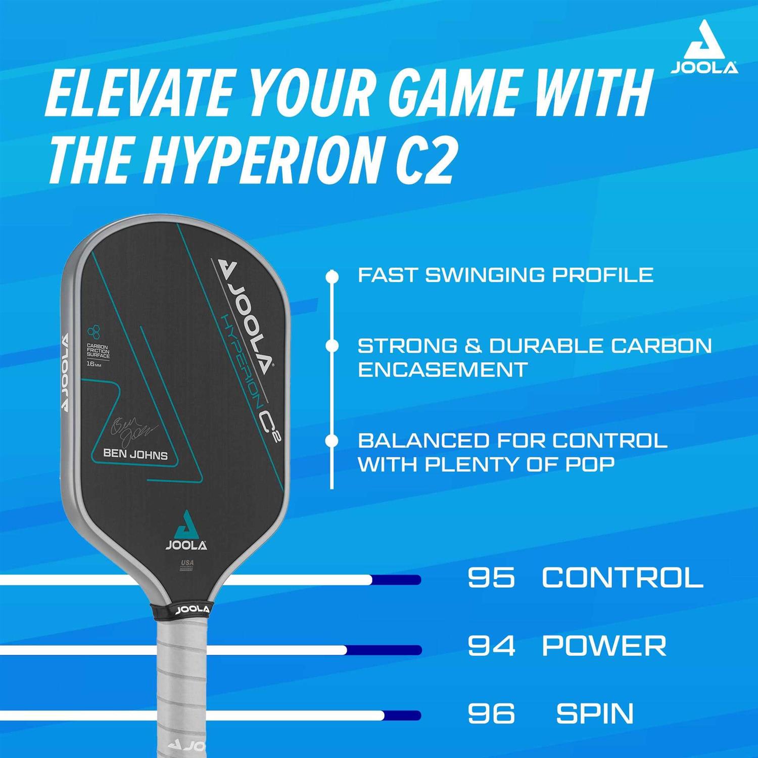 JOOLA Ben Johns Hyperion C2 CFS Pickleball Paddle - Sports Supplies Online Store