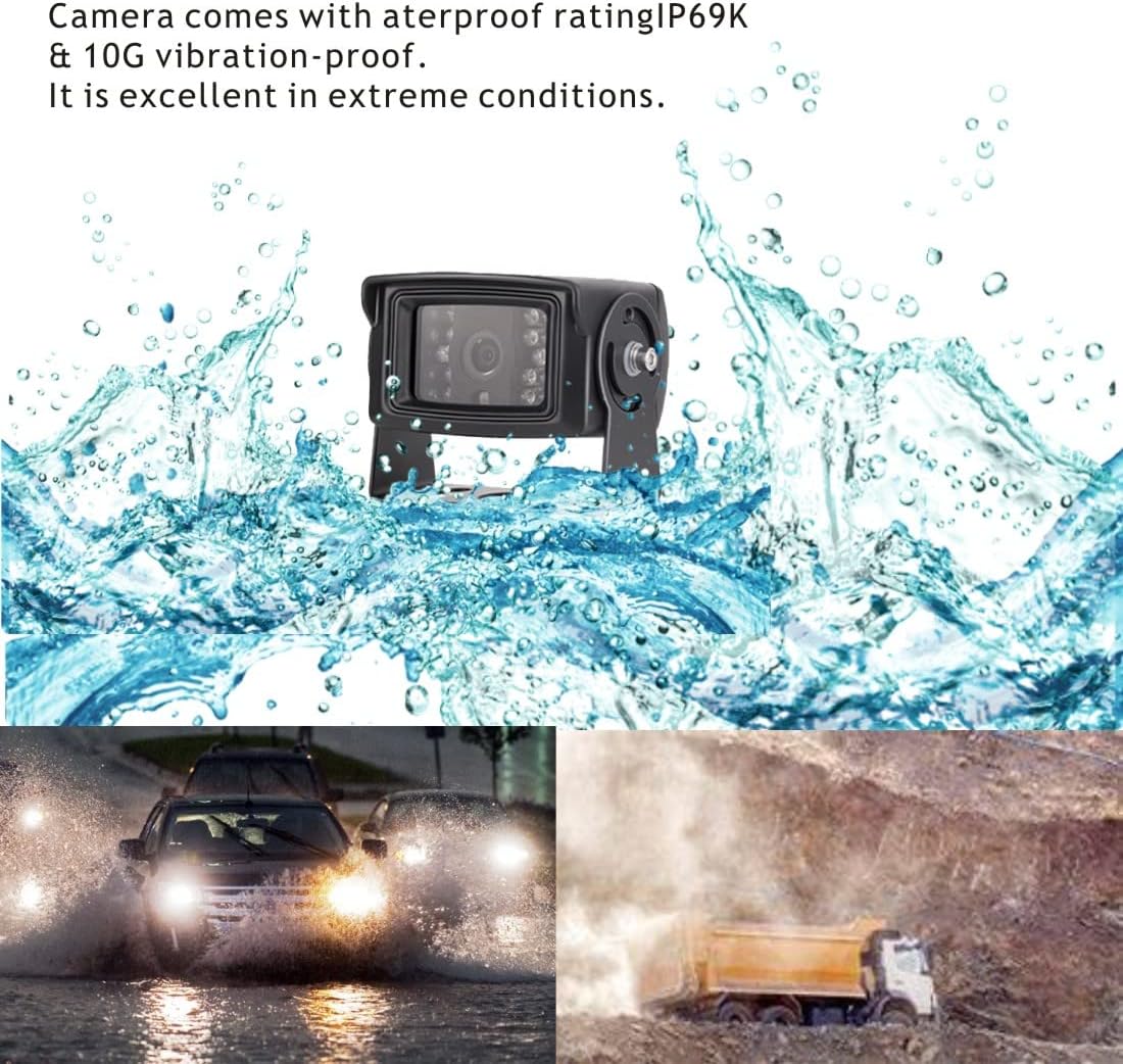 Rear View Backup Camera System Reversing Kit Wired 7" LCD Monitor,Night Vision