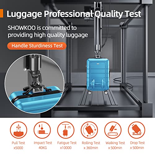 SHOWKOO Luggage Sets Expandable PC+ABS Durable Suitcase Double Wheels TSA Lock Black