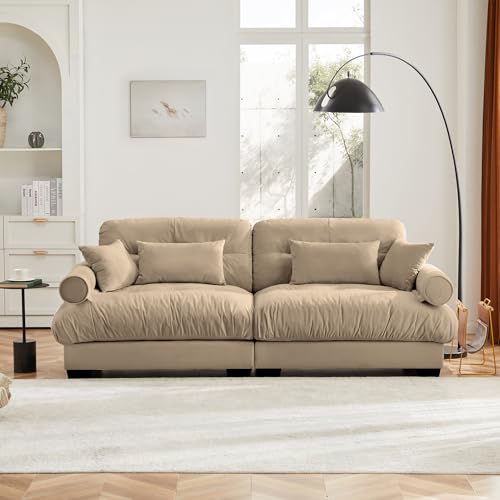 130" Modular Sectional Sofa,Velvet Upholstered Couches for Living Room,3 Seater Green Sofa Couch with Movable Ottoman