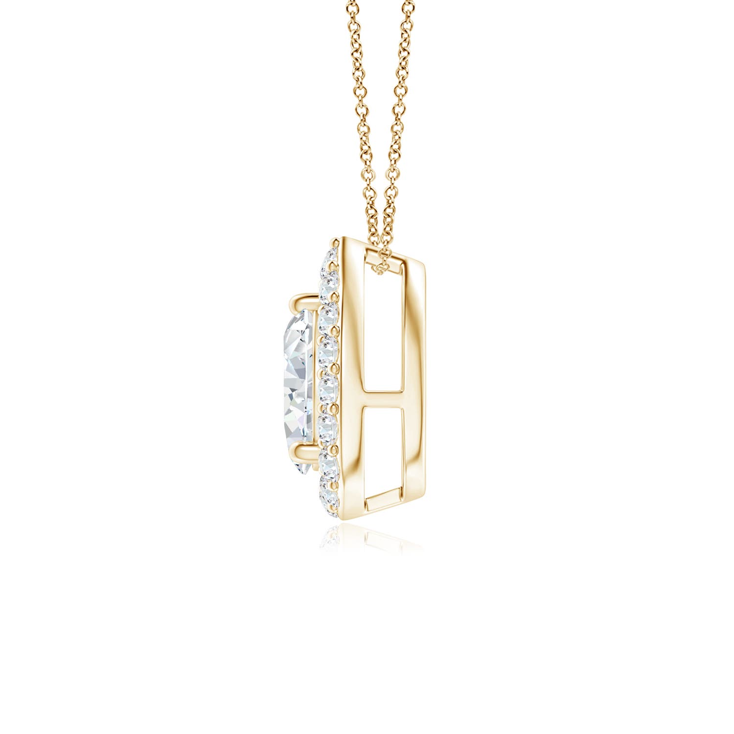 Angara Natural 0.18 ct Diamond Solitaire Pendant Necklace in 14K Yellow Gold for Women