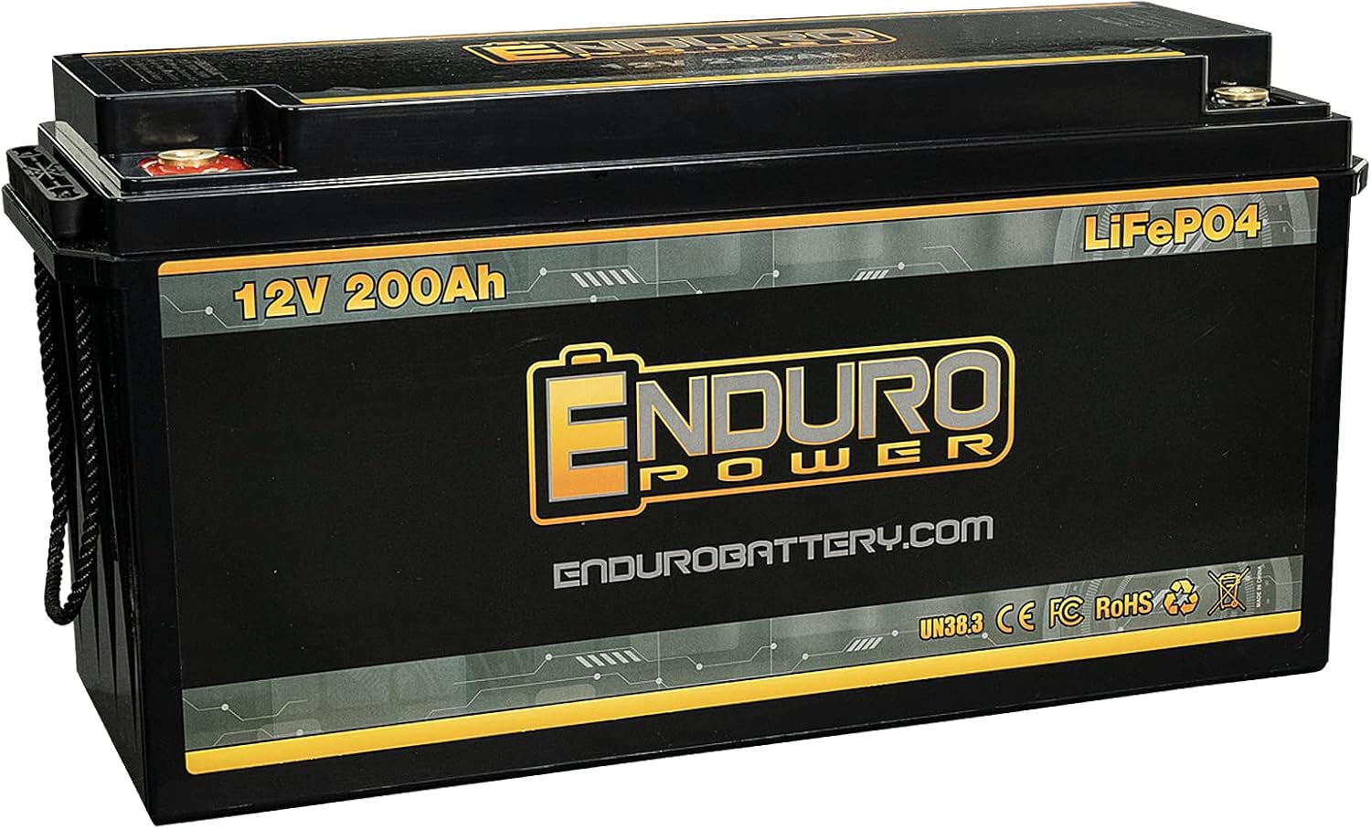Enduro Power 12V 50Ah LiFePO4 Lithium Deep Cycle Battery, 2X the Power, Half the Weight, 20% Narrower Case Size, 50A BMS Fuels Your Adventure