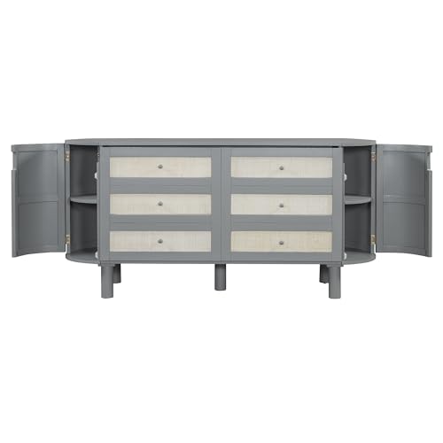 Queen Size Farmhouse Murphy Bed Cabinet with Charging Station, Foldable Platform Bed Frame with 2 Storage Drawers