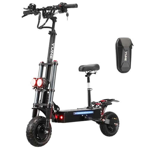 M YUME SCOOTER Y10 Adult Electric Scooter Double Suspensions Dual Motor 23.4AH Battery 52V 2400W 40 MPH 40 Miles Fast Sports Scooter 10" Off Road