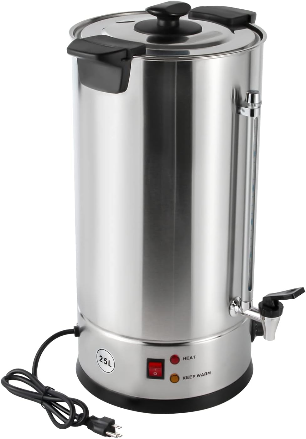 Hot Water Dispenser, 25L/6.6 gal Commercial Stainless Steel Electric Hot Water Boiler With Double-layer Barrel Wall