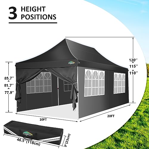 10x10 Pop Up Canopy Tent with 4 Sidewalls and Mesh Windows 2.0