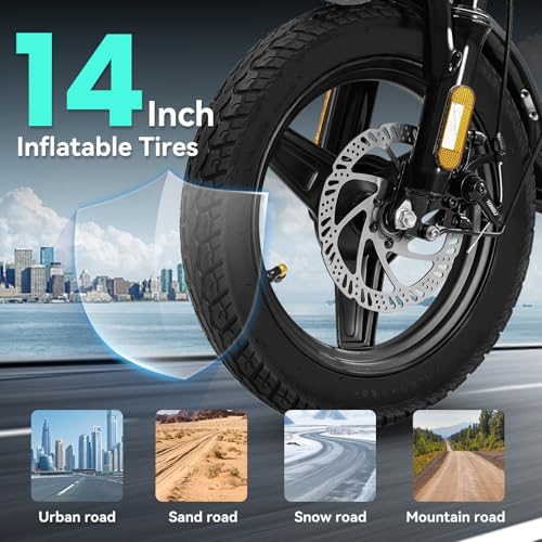 Electric Bike for Adults Teens, Commuter City Foldable ebike with 560W Motor and 48V Battery, 24MPH 3-Level Assist, Dual Disc Brakes