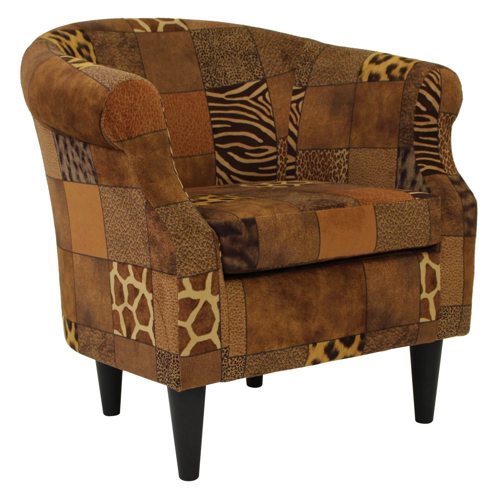Nikole Club Chair - Safari Patchwork Print