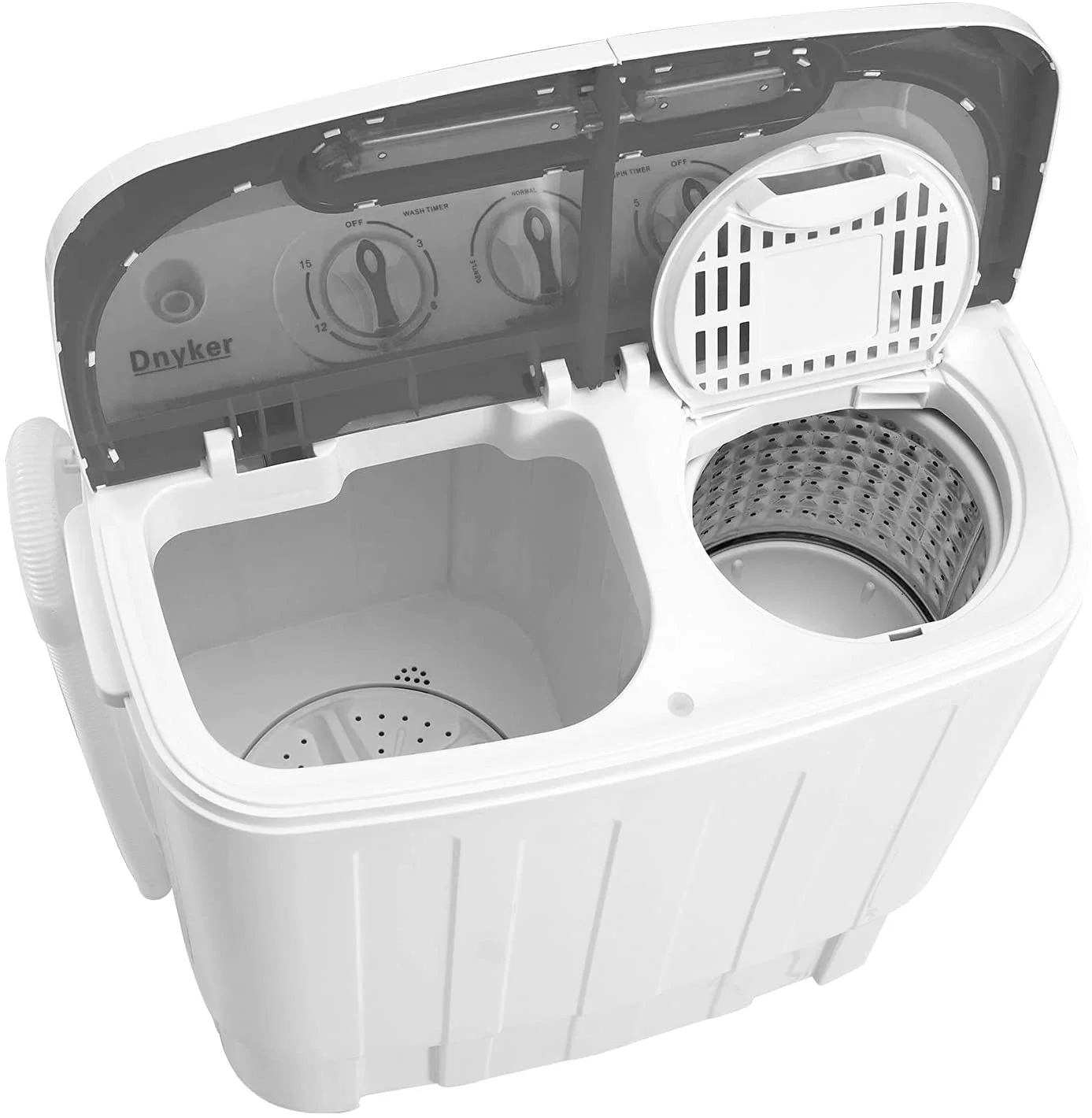 Erommy Twin Tub Mini Portable 16.5 lbs. Washing Machine and Dryer Spin Dryer Combo for Apartments, White