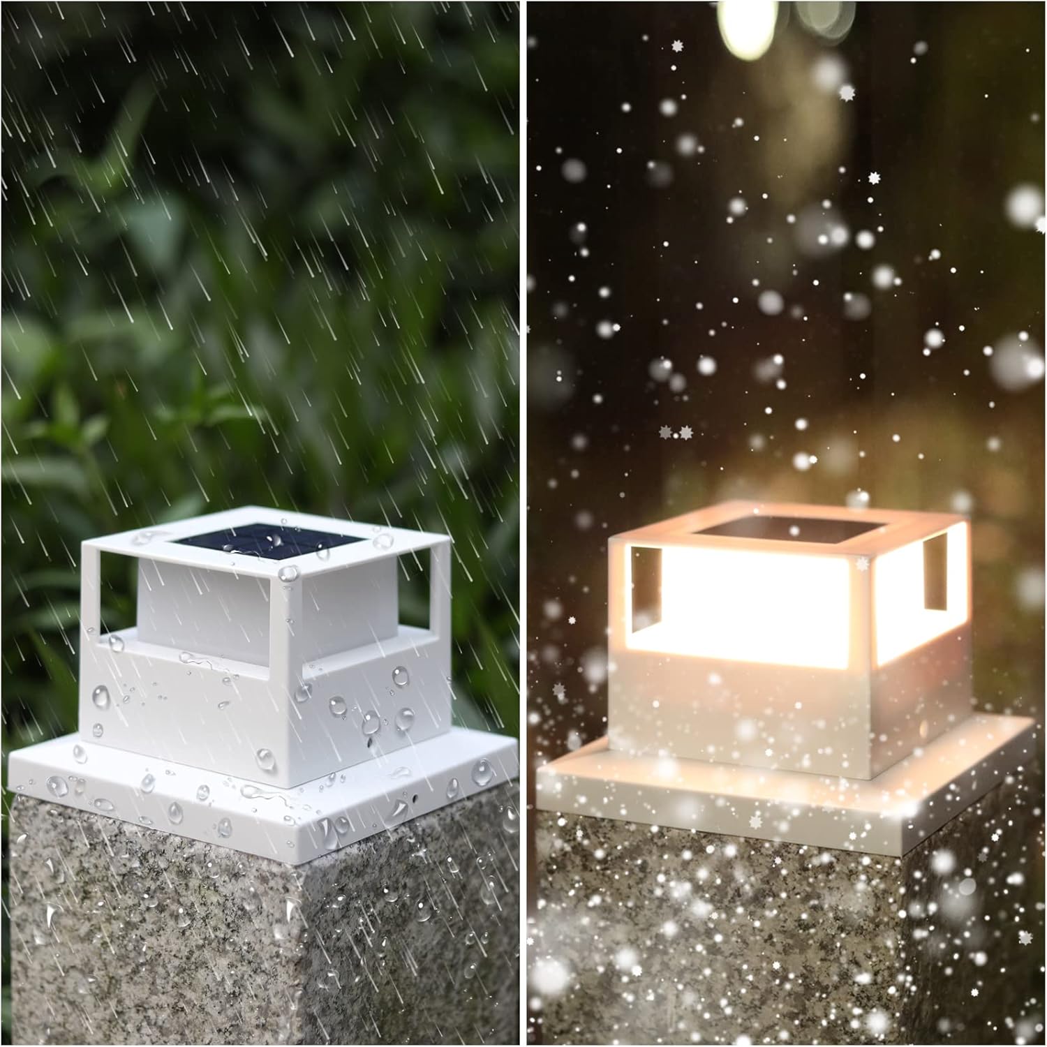 6 Pack Solar Post Lights Outdoor Solar Post Cap Lights