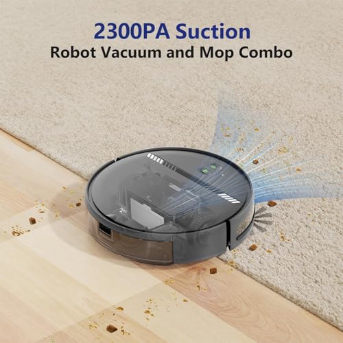 Robot Vacuum and Mop Combo, Automatic Slef-Cleaning Robotic Vacuum Cleaner for Pet Hair, Smart 2 in 1 Mopping Robot Vacuum with Schedule