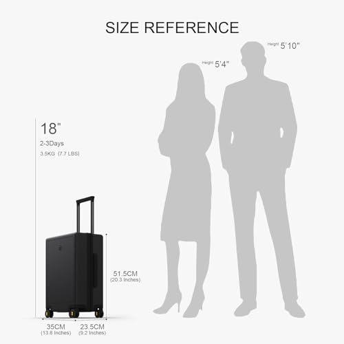 LEVEL8 Hard Shell Carry on Luggage Airline Approved, Carry-on Suitcases with Wheels, Lightweight Luminous Textured Hardside Travel Bag with Tsa Lock