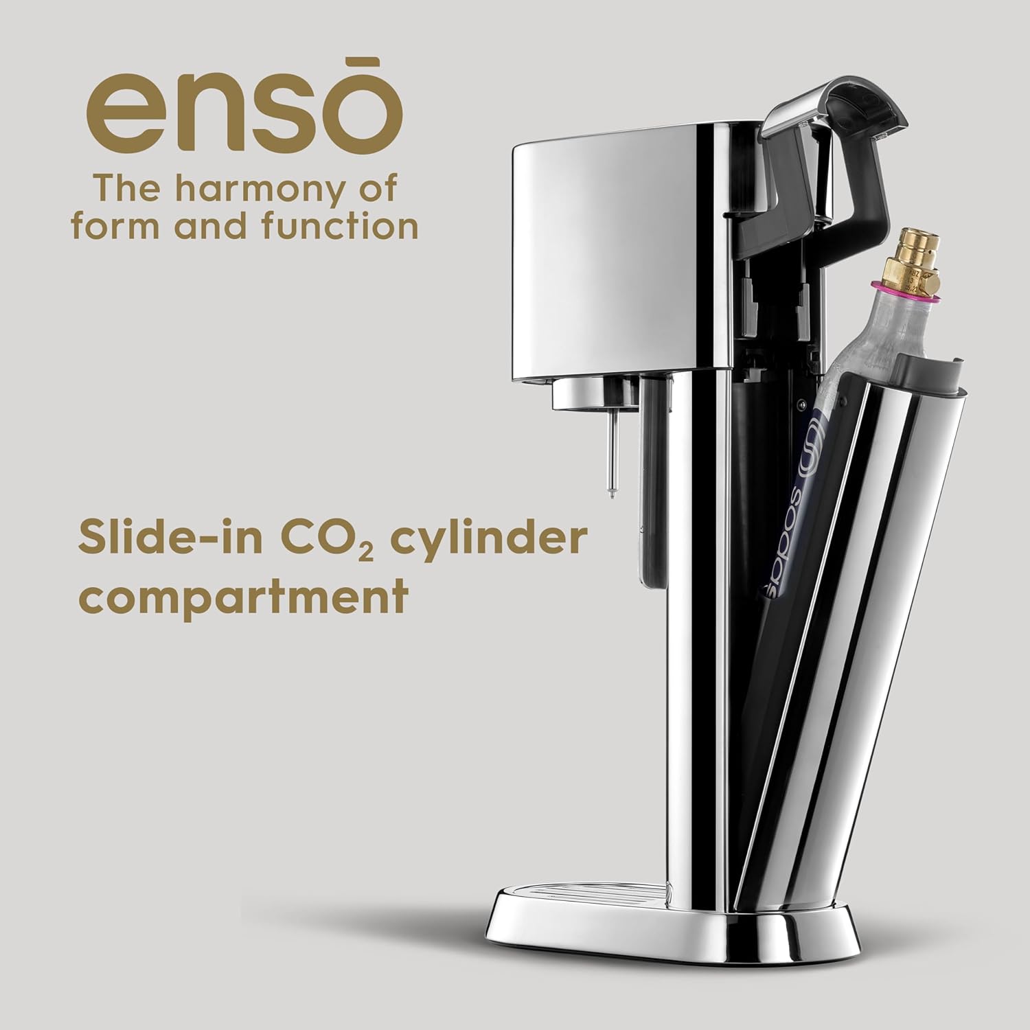 SodaStream Enso Sparkling Water Maker Bundle, 60L CO2 Canister, BPA Free Carbonating Bottle