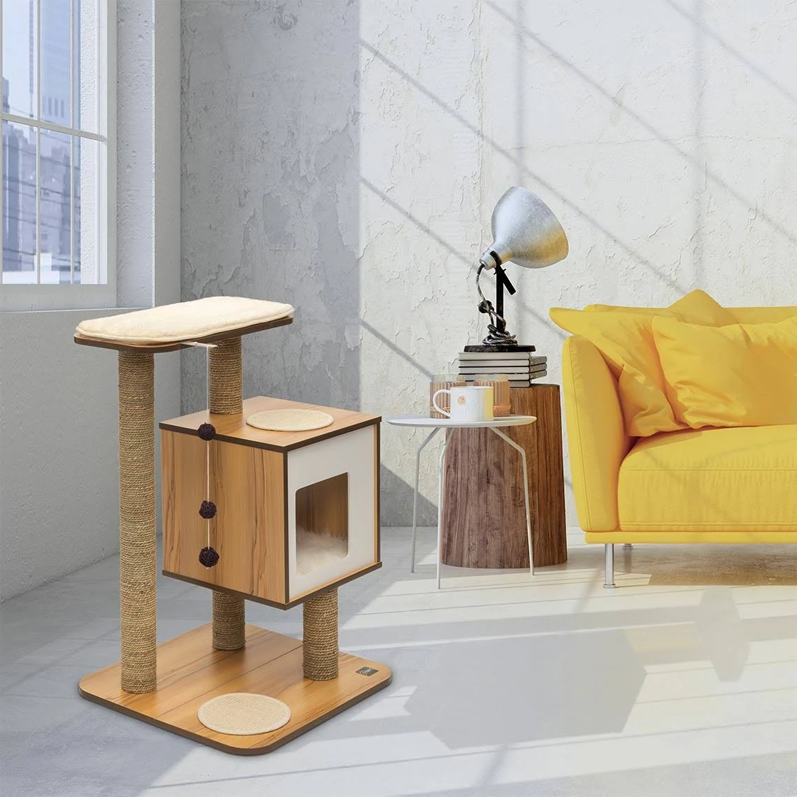Vesper Cat Furniture, Base, Walnut