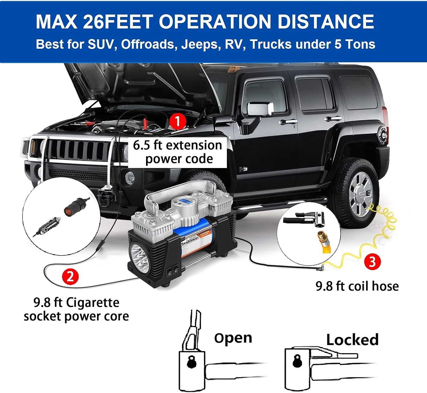 Tire Inflator Portable Air Compressor for Car