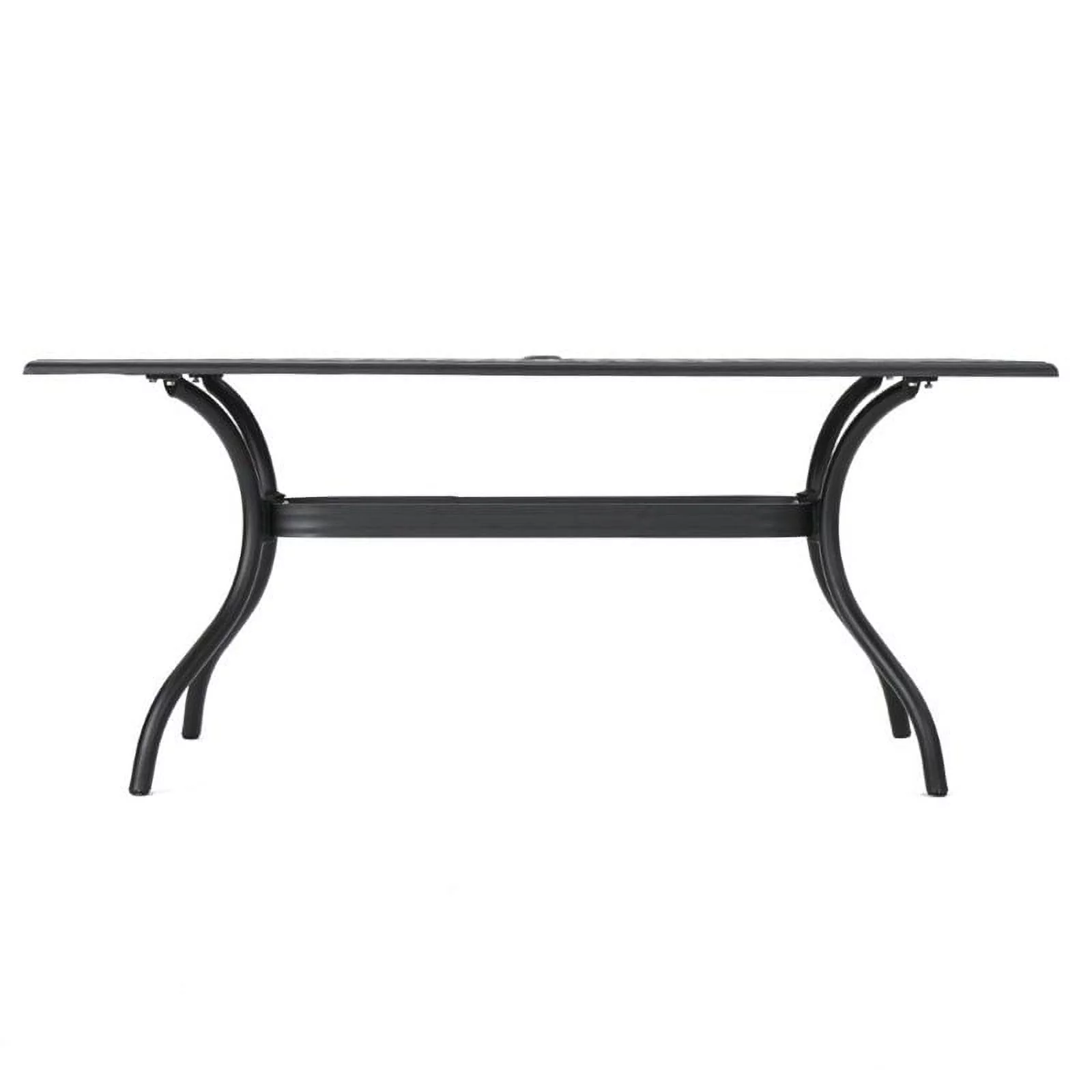 Noble House Cayman 68" Cast Aluminum Patio Dining Table in Black Sand