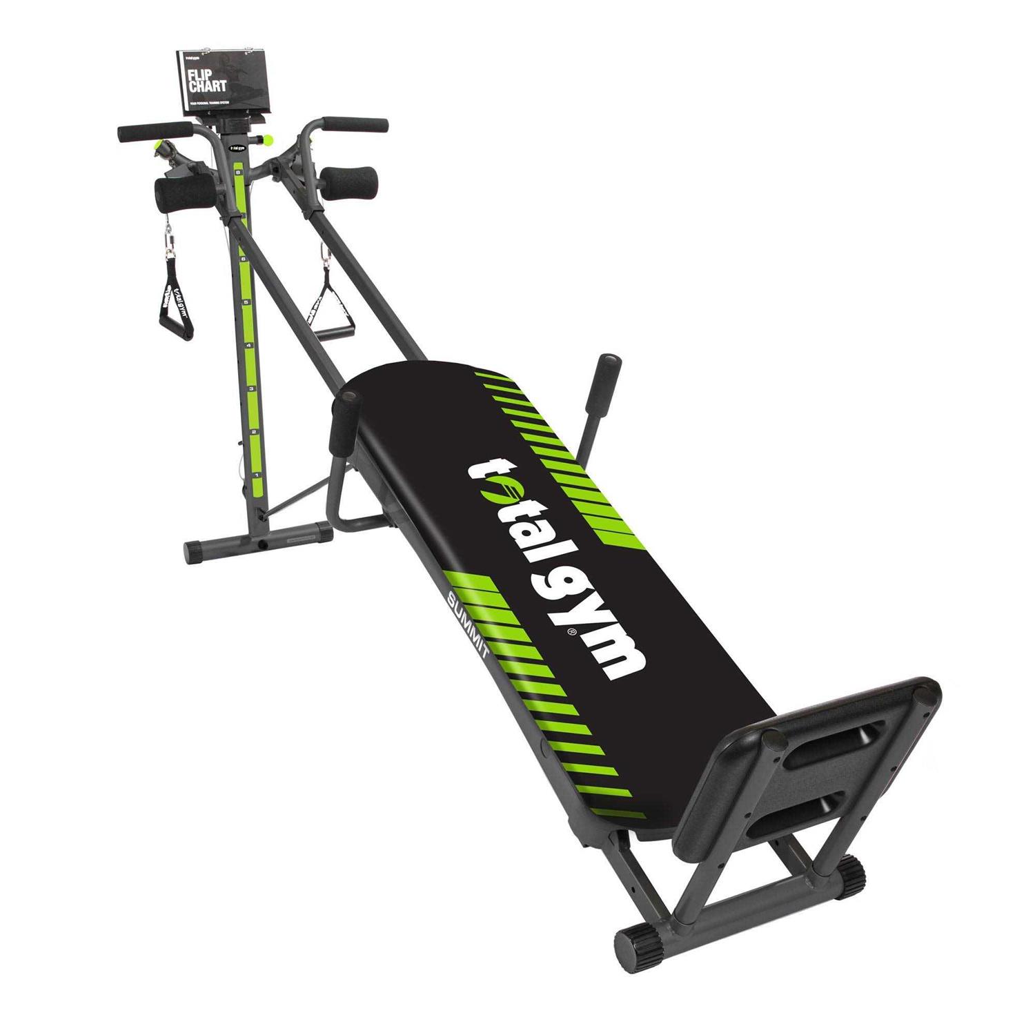 Total Gym Summit Adjustable Home Fitness 70 Exercise Workout System w/ Wing Attachment, Squat Stand, Dip Bars, and Leg Pull Accessory