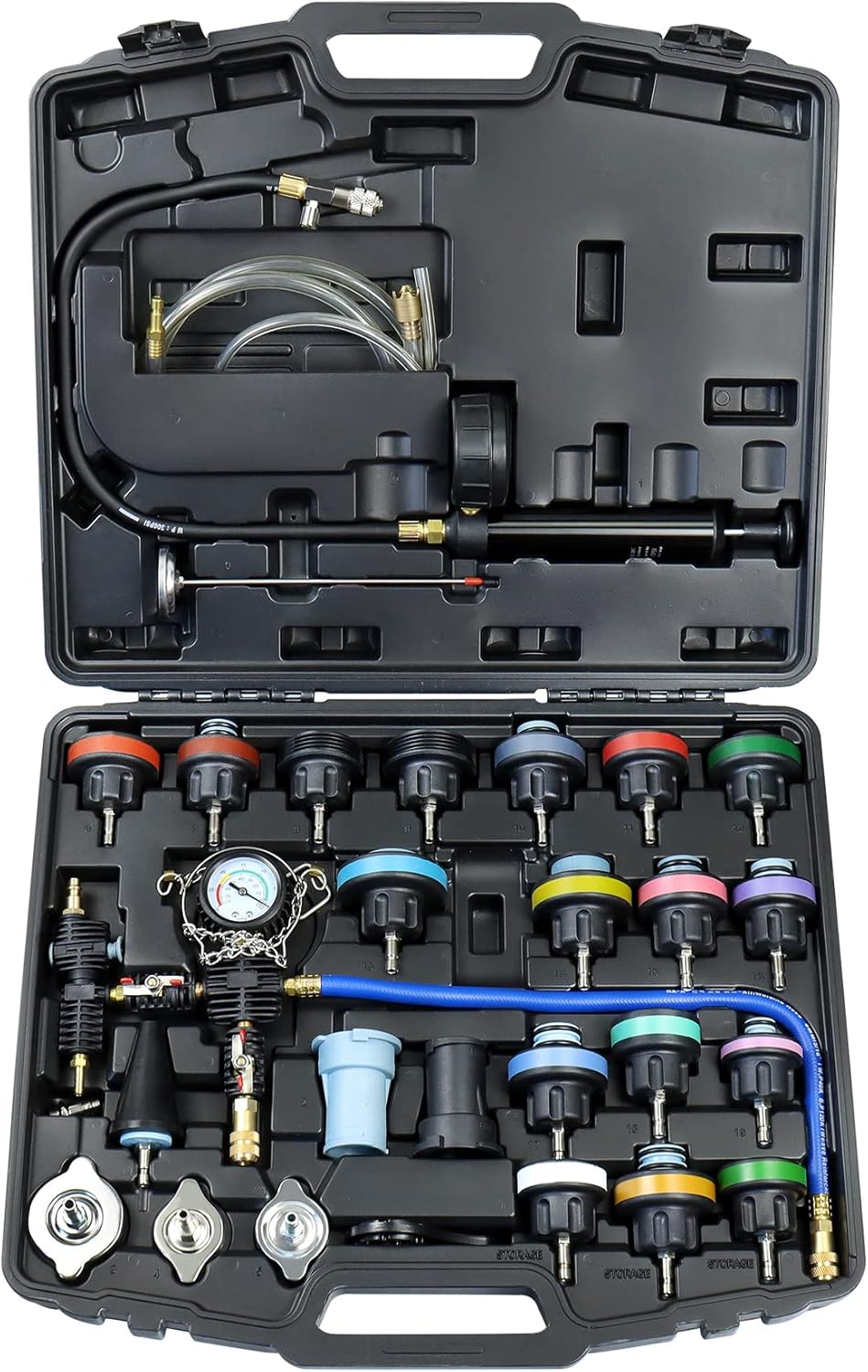 YSTOOL Radiator Pressure Tester Pneumatic Vacuum Type Purge Refill Kit Universal Automotive Cooling System Water Tank Leak Test and Coolant Fill Tool