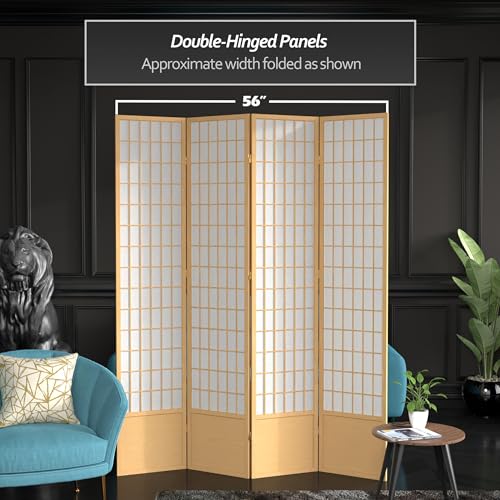 Red Lantern 7 ft. Tall Window Pane Shoji Screen-White-3 Panels Room Divider