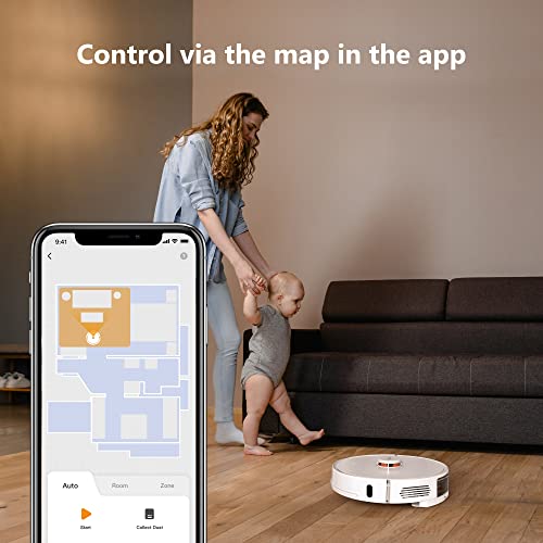 Imou Robot Vacuum and Mop Combo Self Emptying 3-in-1 Cleaner, Robotic Vacuum Lidar Navigation & Smart App Mapping, 4500Pa Suction, 180Min Max Runtime