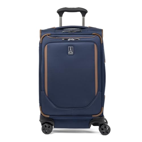 Travelpro Crew Classic Lightweight Softside Expandable Carry on Luggage, 8 Wheel Spinner Suitcase, Men and Women, Compact Carry On 20-Inch
