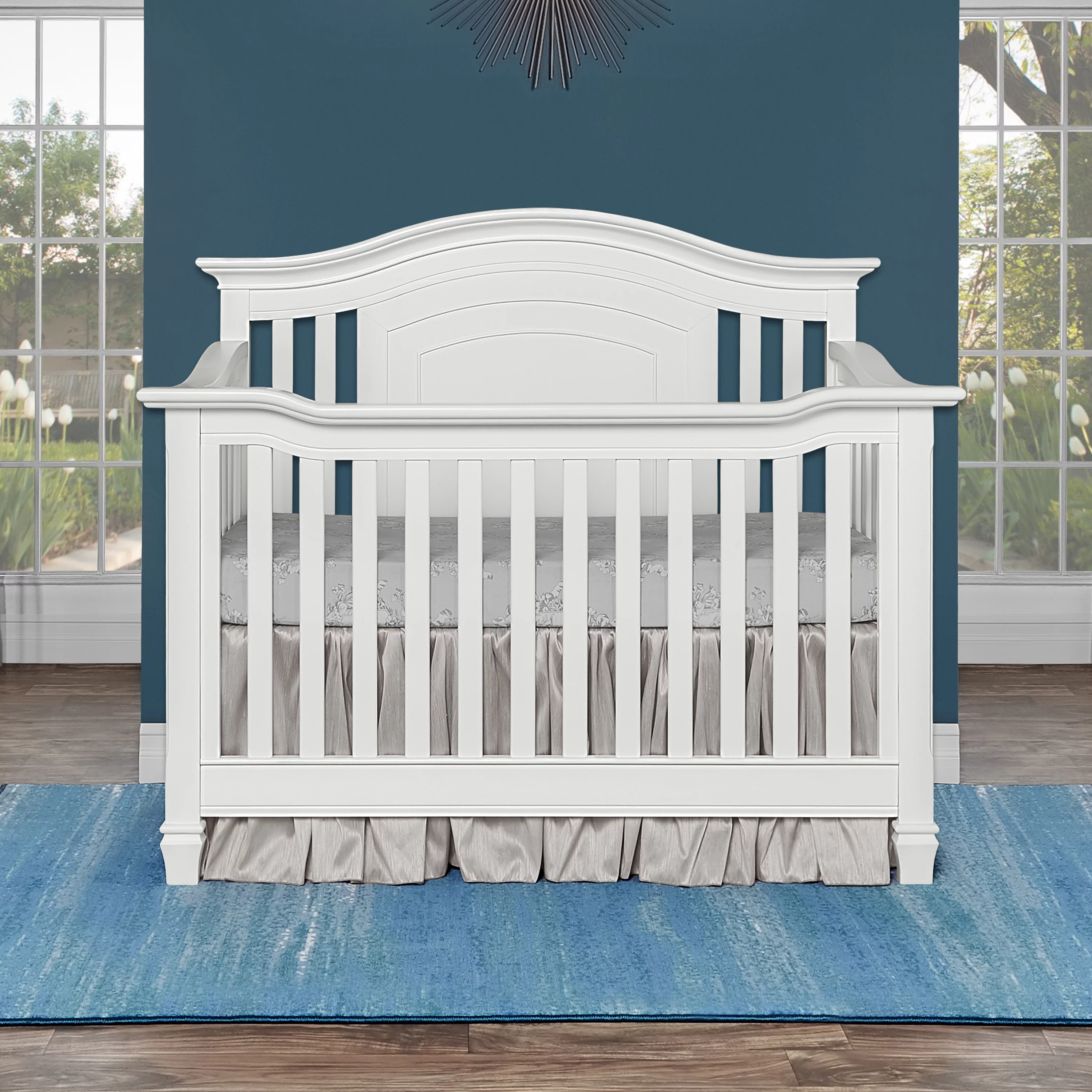 Evolur Fairbanks 5-in-1 Convertible Crib White - Radiant Selections