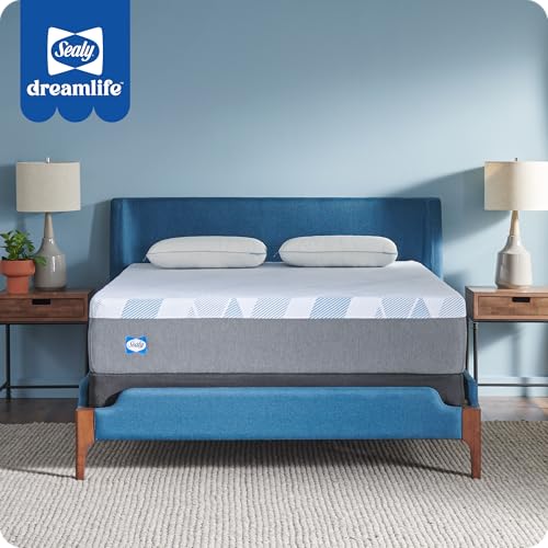 Sealy Dreamlife 12” Hybrid Mattress-in-a-Box, Queen, SealyComfort Gel Memory Foam, SealyResponsive Encased Coils, Surface-Guard Technology