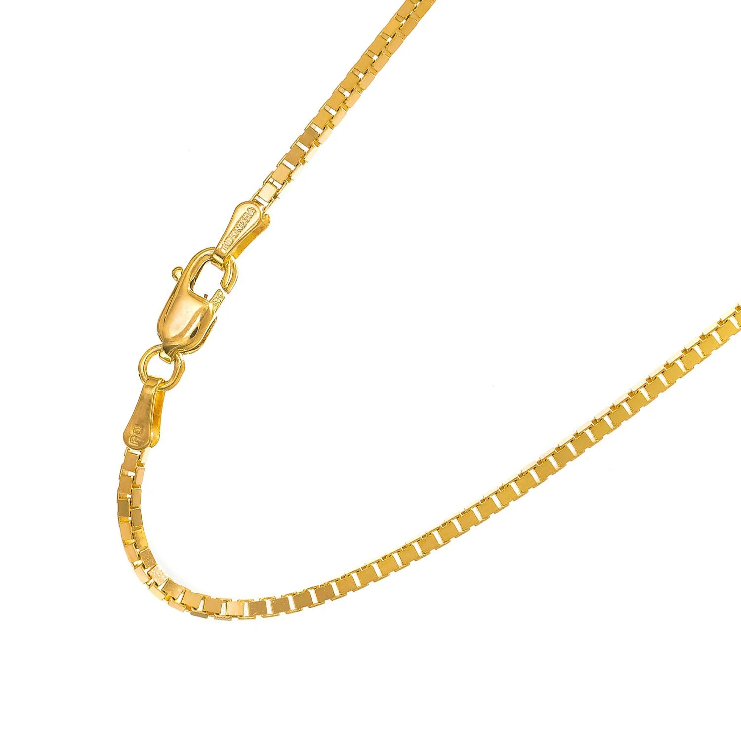 14kt 22" Yellow Gold 1.4mm Shiny Classic Box Chain with Lobster Clasp