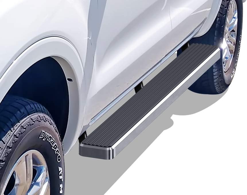 APS iBoard 6-inch Aluminum (Polished Flat Style) Running Boards Nerf Bars Side Steps Step Rails Compatible with Ford Ranger 2019-2022 SuperCrew Cab