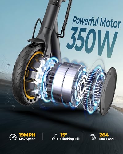 WERHY Electric Scooter, 8.5"/10"/14" Tire, Powerful 350/500W Motor, Top Speed 19/22 MPH, 21-28Miles Max Range