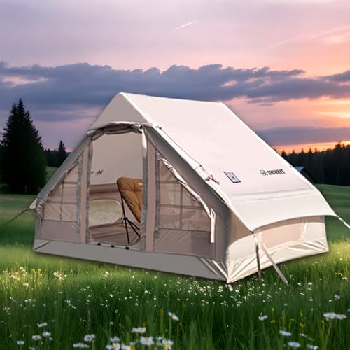 Inflatable Tent for Camping with Hand Pump Blow Up Tent Glamping 4 Season Air Tents