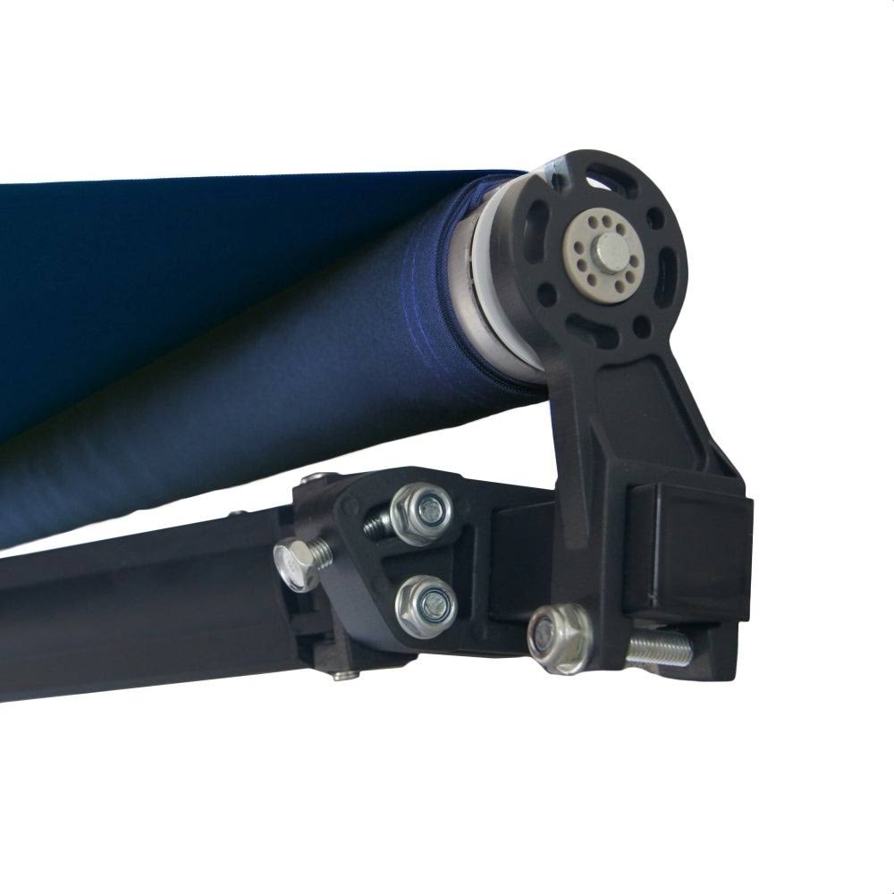 Aleko ABM10X8BLUE30 Motorized Black Frame Retractable Home Patio Canopy Awning 10&x8& Blue