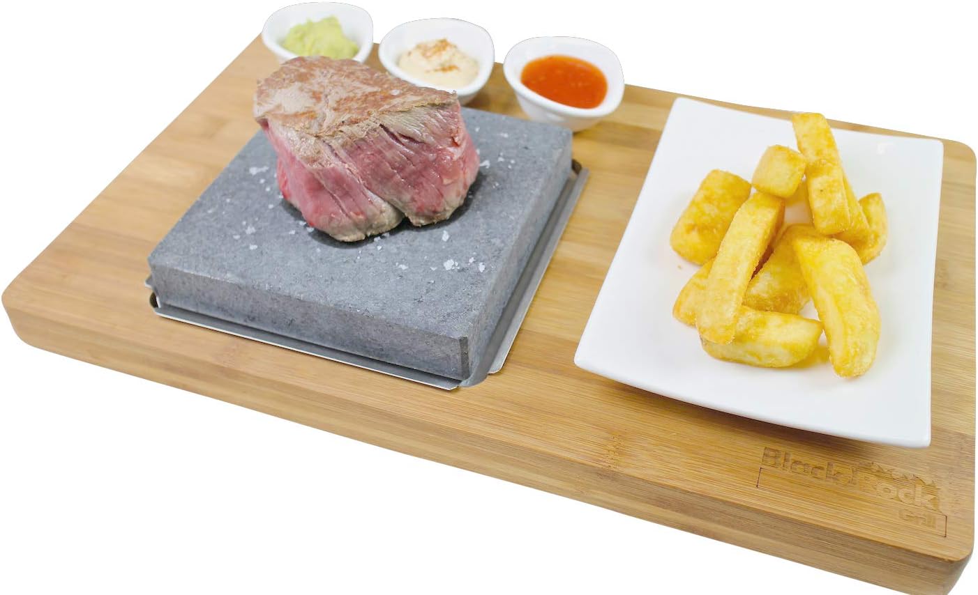 Black Rock Grill Steak On The Stone Set, Hot Rock Grill Table Top Lava Cooking Stone