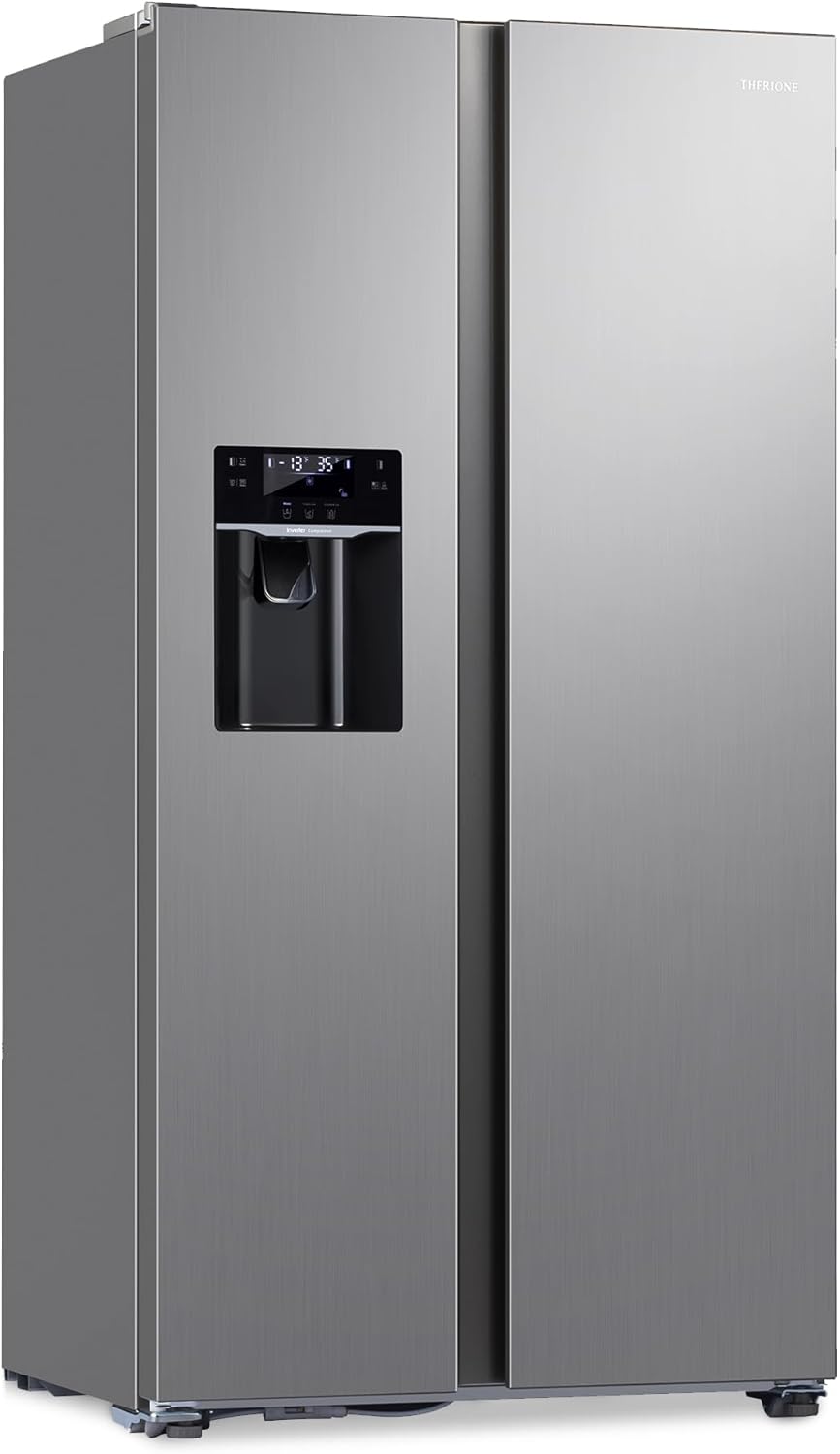 Freestanding Side-by-Side Refrigerator with 18.1 Cu. Ft Capacity, Built-In Ice Maker & Water Dispensers