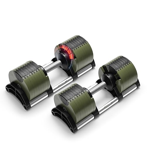NUOBELL Adjustable Dumbbells 5-80 lbs: Replace 16 Sets, Ideal for Home Gym Weight Bench & Press