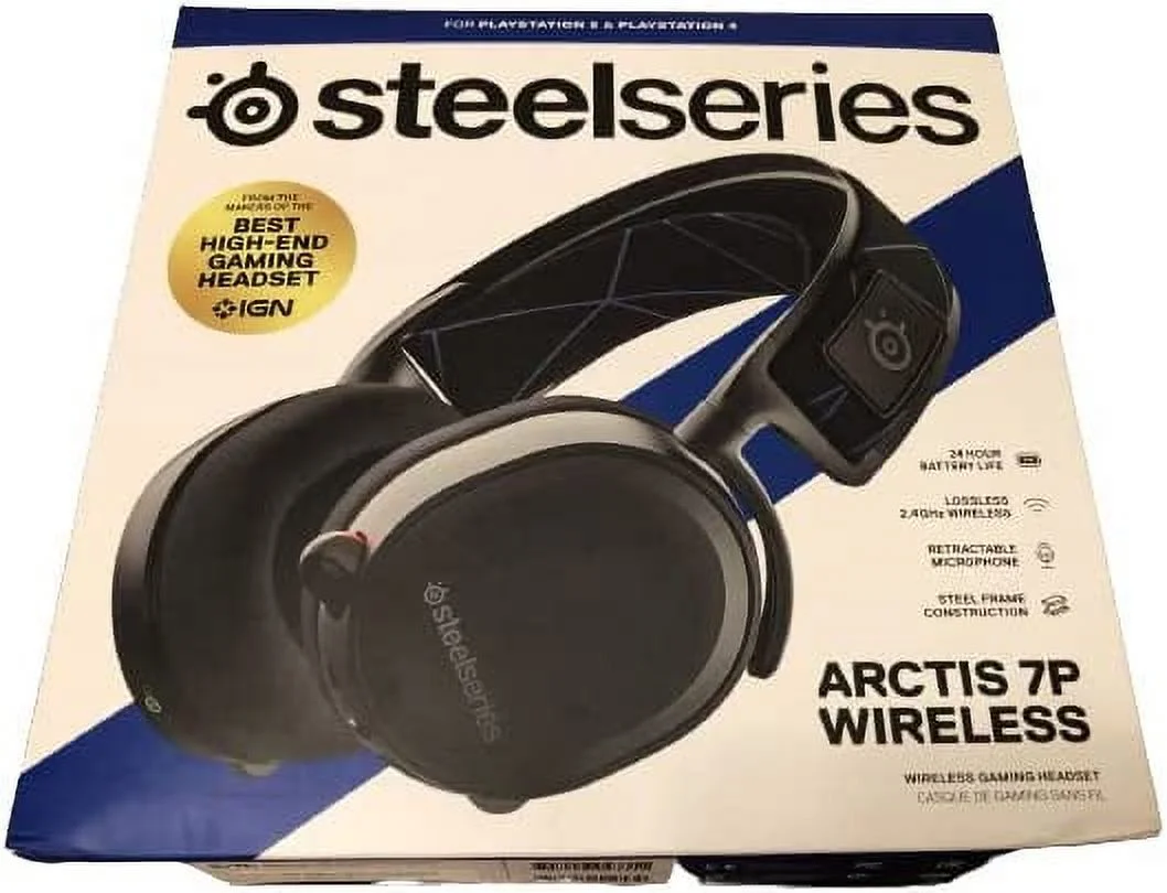 SteelSeries Arctis 7P - Headset - full size - 2.4 GHz - wireless - USB-C - black - for Google Stadia; Nintendo Switch; Sony PlayStation 4