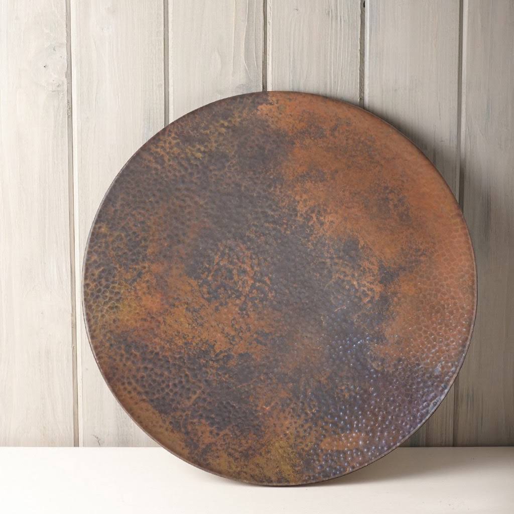 Native Trails Cpo44 30x22 Handcrafted Copper Lazy Susan Tempered Copper