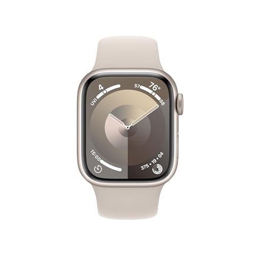 Apple Watch Series 9 [GPS 45mm] Midnight Aluminum Case with Midnight Sport Band, S/M (Renewed) - Radiant Selections