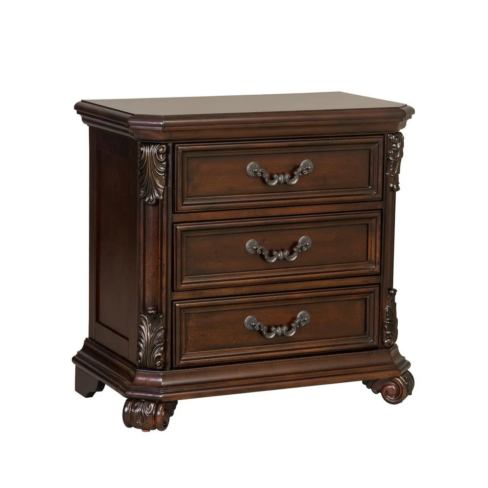 Messina Estates Dark Brown 3 Drawer Night Stand