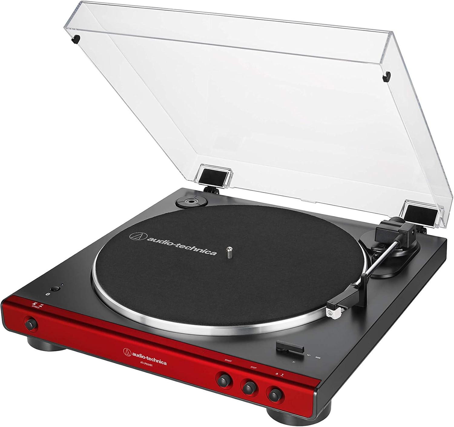 Audio-Technica AT-LP60XBT-RD Fully Automatic Belt-Drive Stereo Turntable, Red/Black, Bluetooth, Hi-Fi, 2 Speed