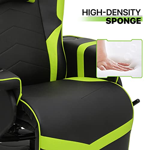 Magshion Massage Gaming Recliner Chair, 360° Swivel PU Leather Reclining Chair with Adjustable Backrest, Footrest